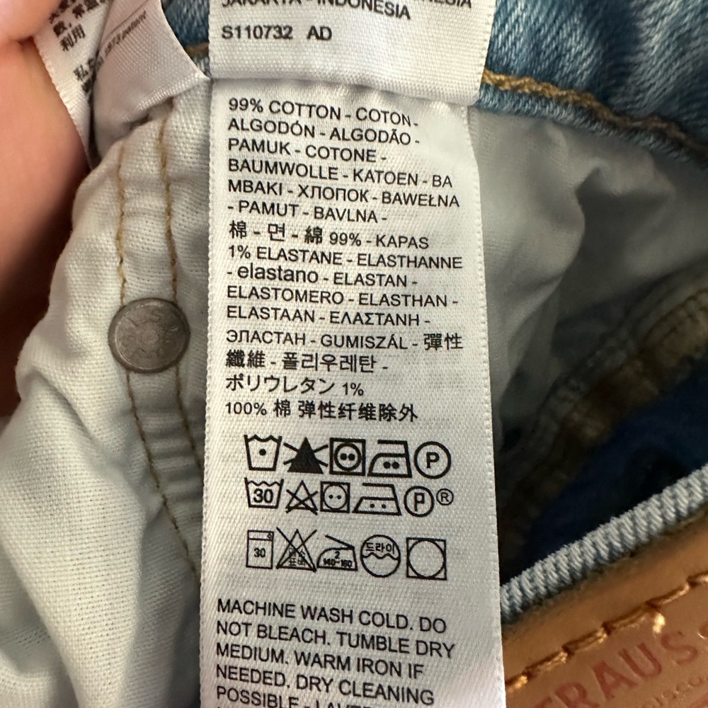 Levi’s Premium Denim Light Blue/White 501 Patterned Jeans size 27 EUC - Picture 8 of 9